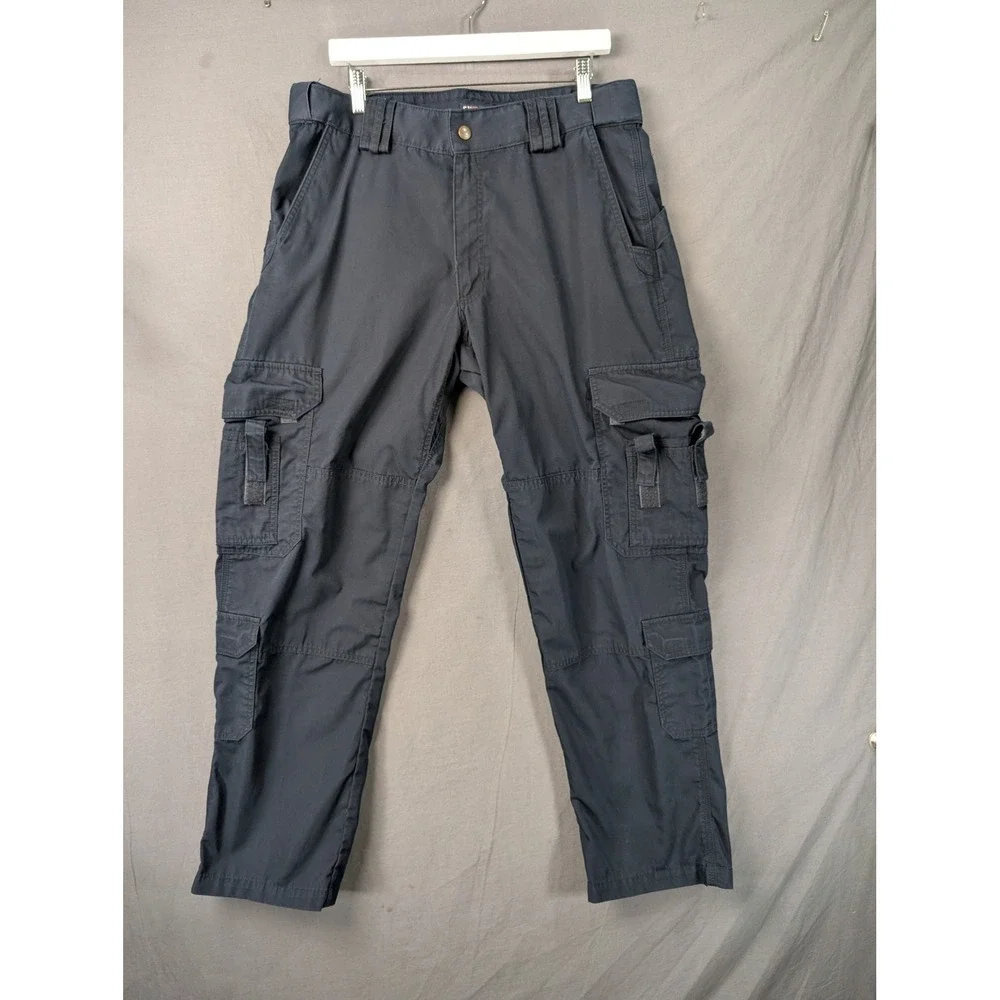 5.11 Tactical Series Mens Cargo Pants 36x32 Navy Blue Ripstop Work Trousers